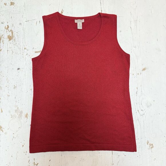 Chicos Vest Top 0 Medium Small Burgundy Red Sleeveless Shirt Stretch Knit - Picture 1 of 7